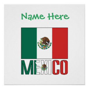 Personalisierte Mexiko-Flagge Poster