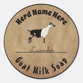 Personalisierte Milchseife für die Bergziege Runder Aufkleber
