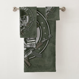 Personalisierte militärische Camouflage Soldat Sch Badhandtuch Set