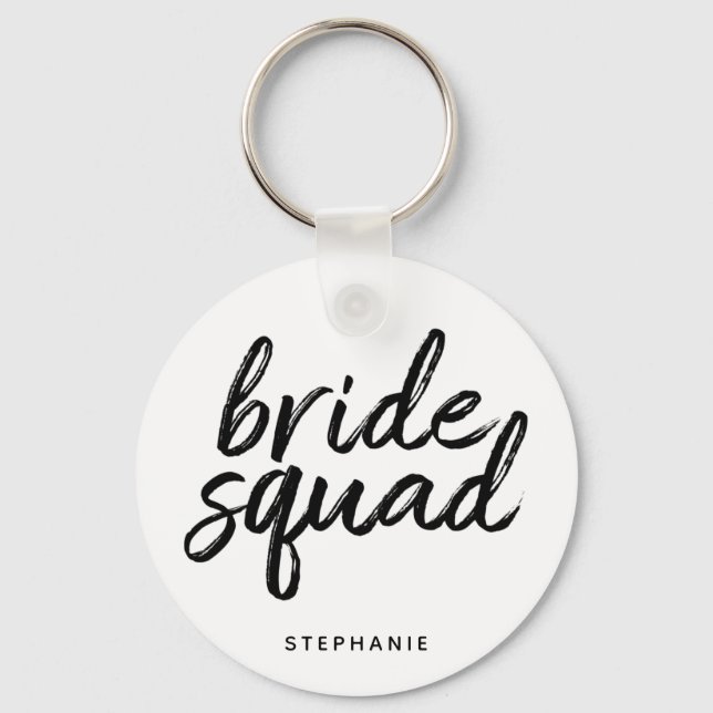 Personalisierte Minimal Bride Squad Schlüsselanhänger (Vorderseite)
