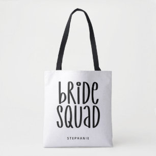 Personalisierte Minimal Bride Squad Tote Bag