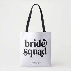 Personalisierte Minimal Bride Squad Tote Bag