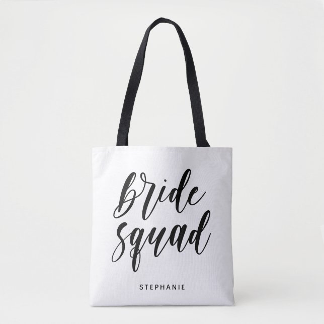 Personalisierte Minimal Bride Squad Tote Bag (Vorderseite)