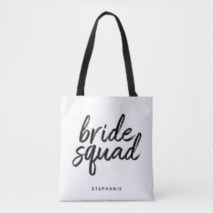 Personalisierte Minimal Bride Squad Tote Bag