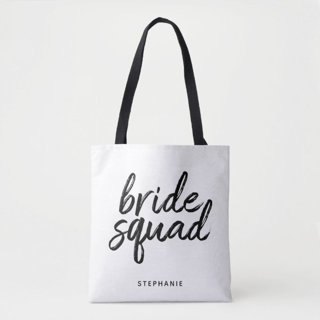 Personalisierte Minimal Bride Squad Tote Bag (Vorderseite)