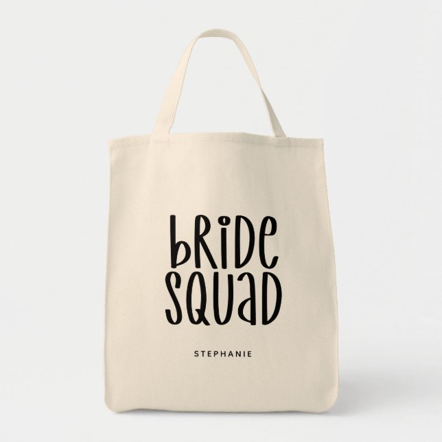 Personalisierte Minimal Bride Squad Tote Bag Tragetasche (Vorne)