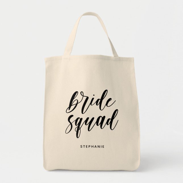 Personalisierte Minimal Bride Squad Tote Bag Tragetasche (Vorne)
