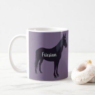 Personalisierte Minimal-Friesian Horse-Silhouette Kaffeetasse