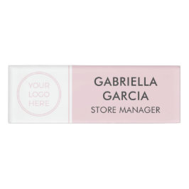 Personalisierte Minimal-Rosa-Firmenlogo Namenschild