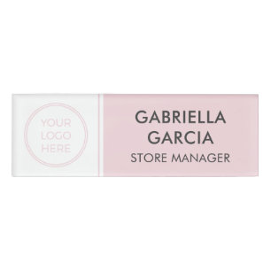 Personalisierte Minimal-Rosa-Firmenlogo Namenschild