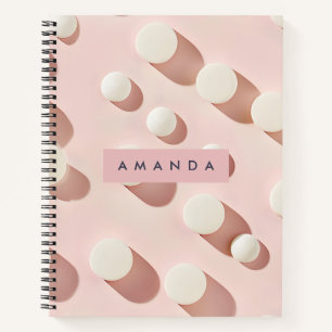 Personalisierte Minimal-Rosé Kreise Stil Notizbuch