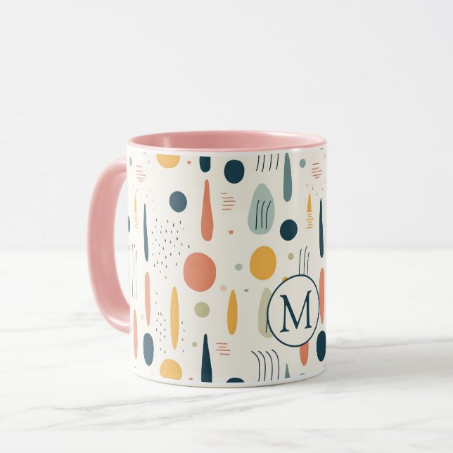 Personalisierte Minimale Abstrakte Boho Pastellfar Tasse (Vorderseite Links)
