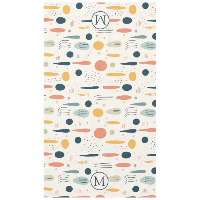 Personalisierte Minimale Abstrakte Boho Pastellfar Tischdecke (Vorderseite)