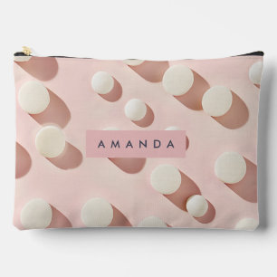 Personalisierte Minimale Rosa Kreise Stil Zubehörtasche