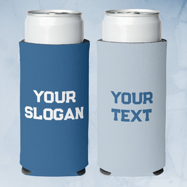 Personalisierte Minimalistische blaue Farben Selters Dosenkühler (Personalized Minimalist Blue Colors Seltzer Can Cooler.
Just add your own text at the front & back.)