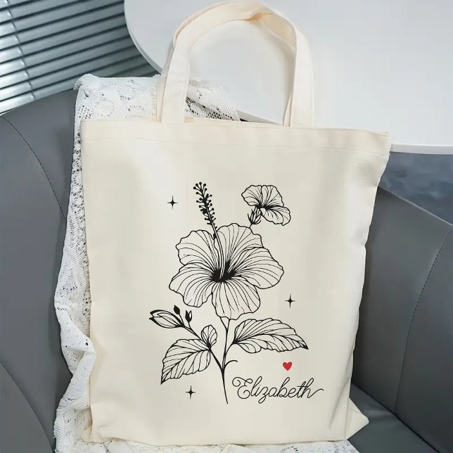 Personalisierte Minimalistische Blume Tasche, Gesc Tragetasche (personalized tote, bridesmaid gift, bridesmaid proposal tote, bridal shower gift, wedding tote bag)