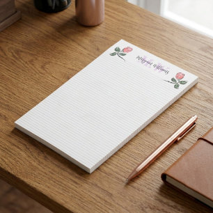 Personalisierte minimalistische Blumen-Monogramm-N Post-it Klebezettel