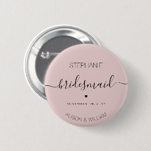 Personalisierte minimalistische Brautjungfer-Gesch Button