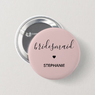 Personalisierte minimalistische Brautjungfer-Gesch Button