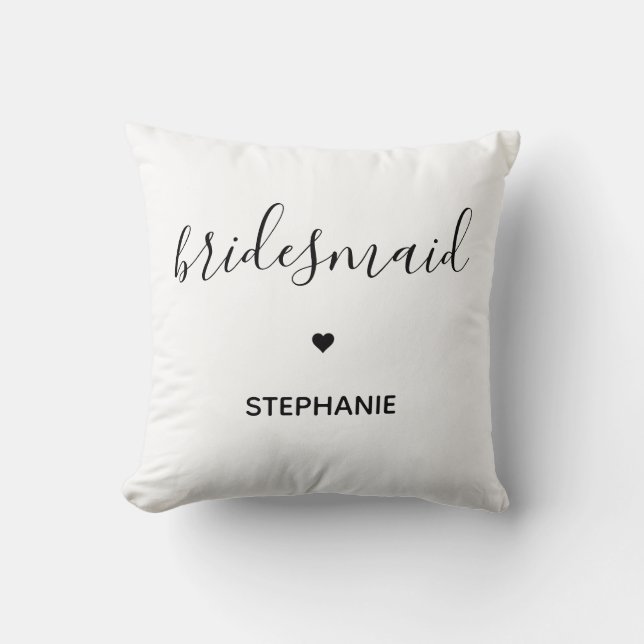 Personalisierte Minimalistische Bridesmaid kundens Kissen (Vorderseite)