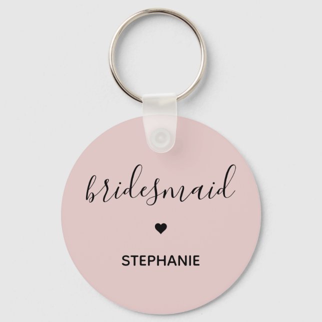 Personalisierte Minimalistische Bridesmaid kundens Schlüsselanhänger (Vorderseite)