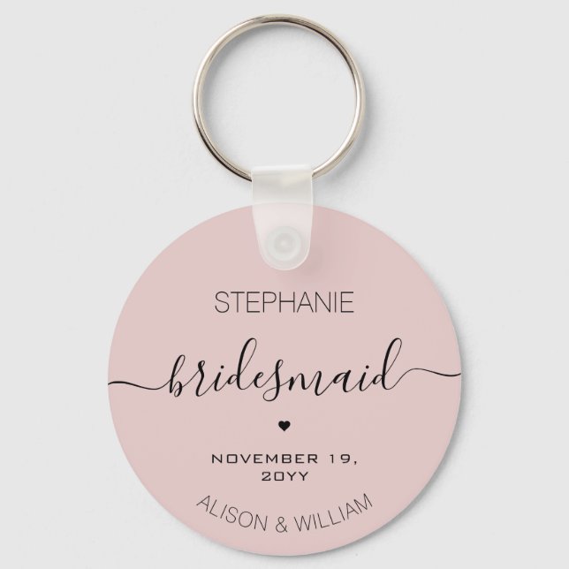 Personalisierte Minimalistische Bridesmaid kundens Schlüsselanhänger (Vorderseite)