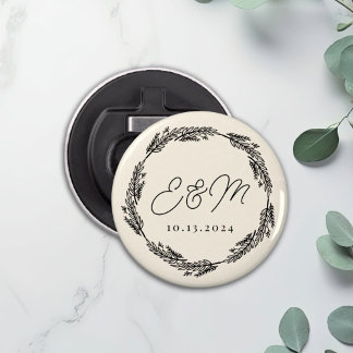 Personalisierte Minimalistische Button-Gastgeschen Flaschenöffner