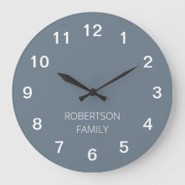 Personalisierte Minimalistische Coole Grauwanduhr Große Wanduhr
