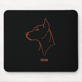 Personalisierte Minimalistische Dobermann-Linienku Mousepad