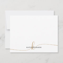 Personalisierte Minimalistische Gold-Note-Karte Mitteilungskarte