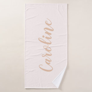 Personalisierte Minimalistische Kalligrafie Name B Badhandtuch Set