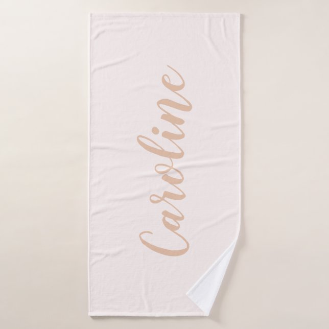 Personalisierte Minimalistische Kalligrafie Name B Badhandtuch Set (Badehandtuch)