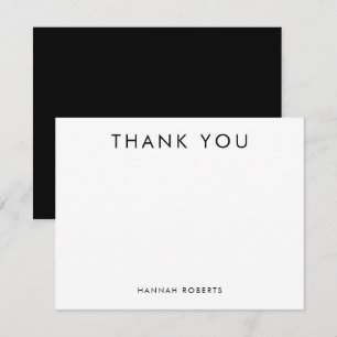 Personalisierte Minimalistische Moderne Schwarz un Dankeskarte