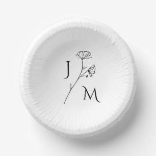 Personalisierte Minimalistische Monogramm-Papierpl Pappteller