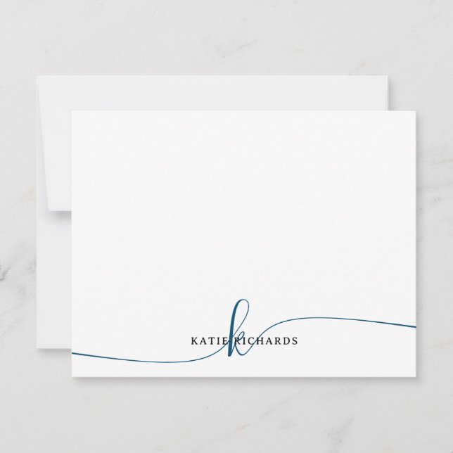 Personalisierte Minimalistische Navy Blue Note Car Mitteilungskarte (Vorderseite)