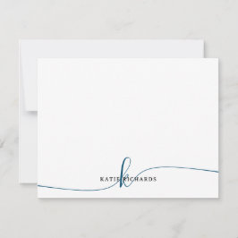 Personalisierte Minimalistische Navy Blue Note Car Mitteilungskarte