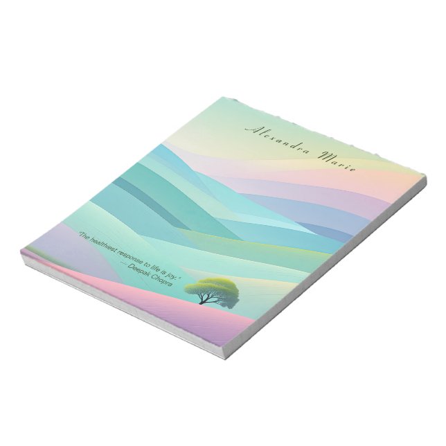 Personalisierte Minimalistische Pastagerichtung No Notizblock (Rotiert)