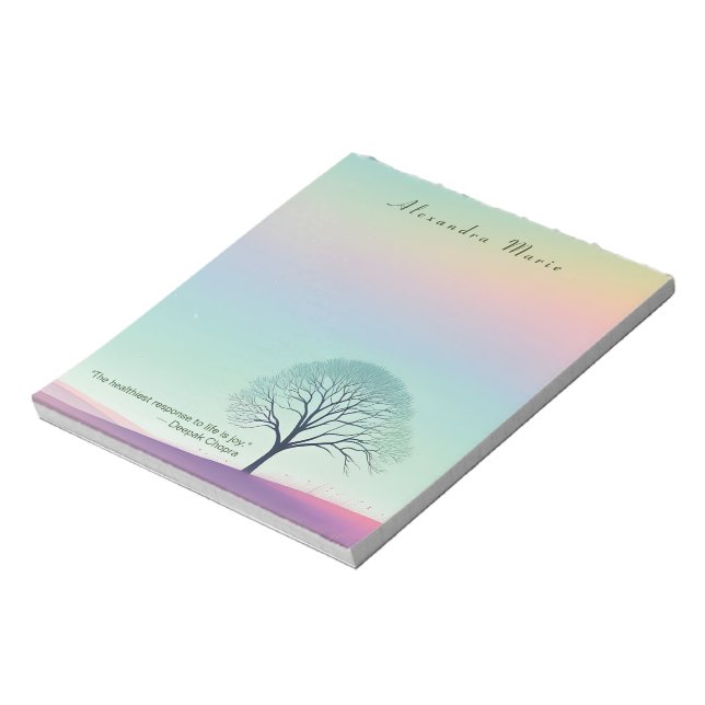 Personalisierte Minimalistische Pastagerichtung No Notizblock (Rotiert)