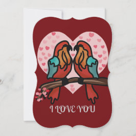 Personalisierte Minimalistische Romantische Vögel  Feiertagskarte