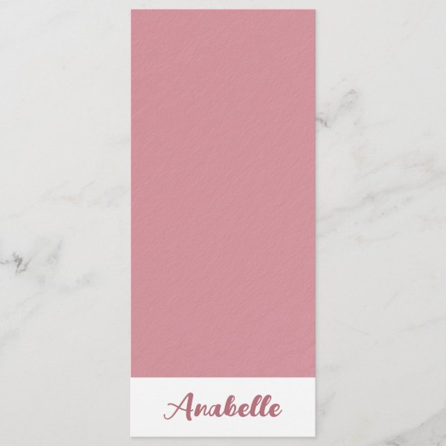 Personalisierte Minimalistische Rose Gold Lesezeic (Vorderseite)