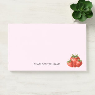 Personalisierte minimalistische süße Erdbeeren-Leh Post-it Klebezettel