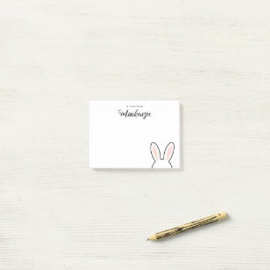 Personalisierte minimalistische süße Hasenohren Os Post-it Klebezettel