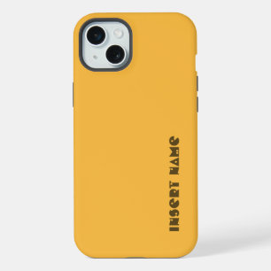 Personalisierte, Minimalistische, warme gelbe Farb iPhone 15 Plus Hülle