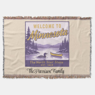 Personalisierte Minnesota-Wurfdecke Decke