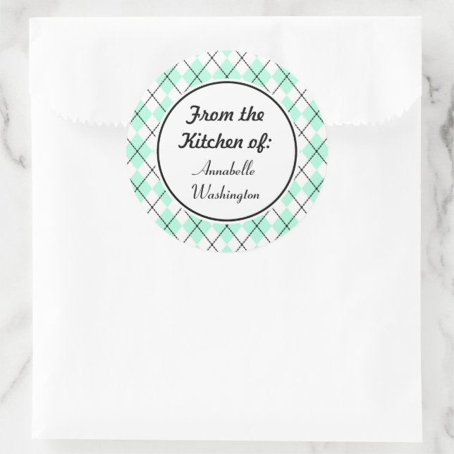 Personalisierte Minz-Küchenaufkleber Runder Aufkleber (Tasche)