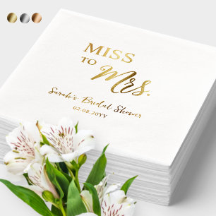 Personalisierte Miss zu Mrs. Folien-Bridal-Shower Servietten Mit Folie