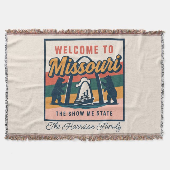 Personalisierte Missouri-Wurfdecke Decke (Vorderseite)