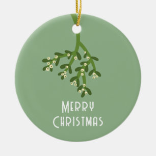 Personalisierte Mistelzweig Keramik Ornament