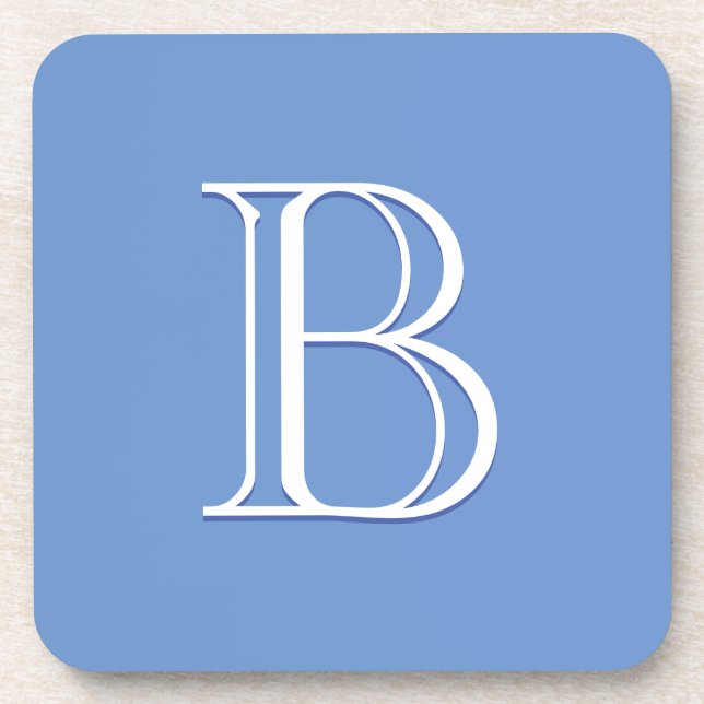 Personalisierte Mit Monogramm Anfangsblauer und We Getränkeuntersetzer (Vorderseite)