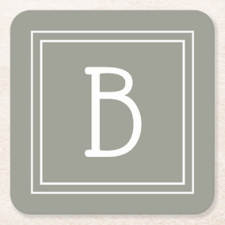Personalisierte Mit Monogramm Farbe Grün/Weiß Rechteckiger Pappuntersetzer